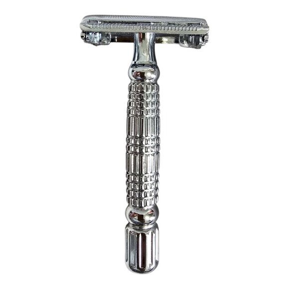 Classic Butterfly Twist to Open Double Edge Safety Razor Chrome Finish NEW - Picture 2 of 10